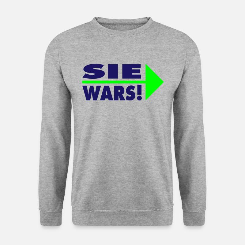 Sie wars! Partner- oder Partyshirt - Unisex Pullover - Weißgrau meliert