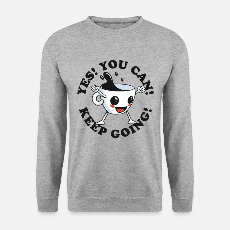 Emotionale Unterstützung Kaffee - Unisex Pullover - Weißgrau meliert