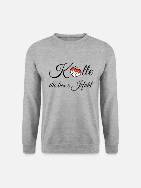 Kölle du bes e Jeföhl Stadt Köln Cologne - Unisex Pullover - Weißgrau meliert