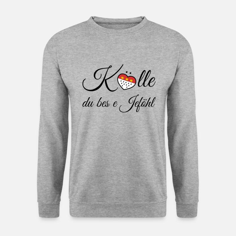 Kölle du bes e Jeföhl Stadt Köln Cologne - Unisex Pullover - Weißgrau meliert