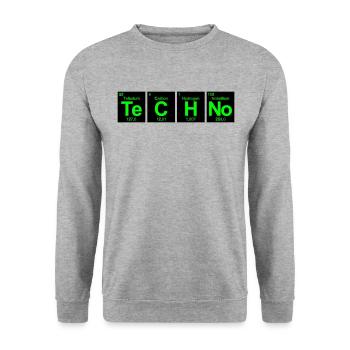 Techno Molecule Logo Festival Rave Party Club - Sweat-shirt Unisexe - gris chiné - Devant - Alina (178cm) & Michal (187cm)