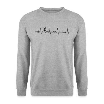 Läufer - Unisex Pullover - Weißgrau meliert - Vorne - Alina (178cm) & Michal (187cm)