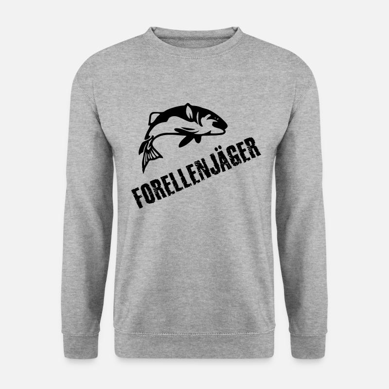 Angeln - Unisex Pullover - Weißgrau meliert