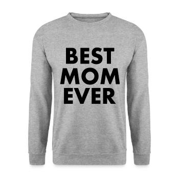 Best mom ever - Unisex Pullover - Weißgrau meliert - Vorne - Alina (178cm) & Michal (187cm)