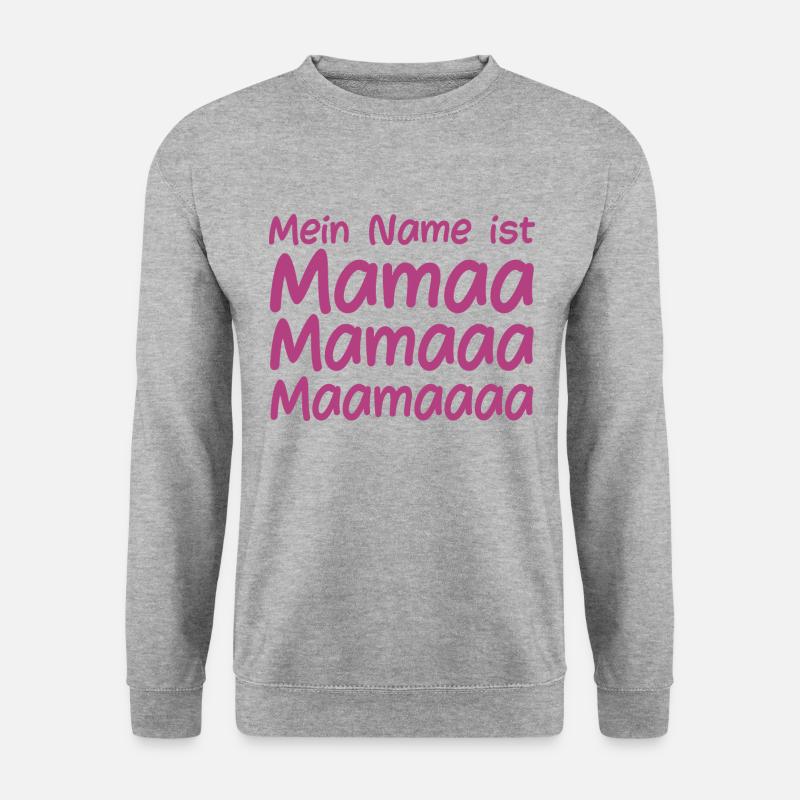 Mein Name ist Mama - Unisex Pullover - Weißgrau meliert