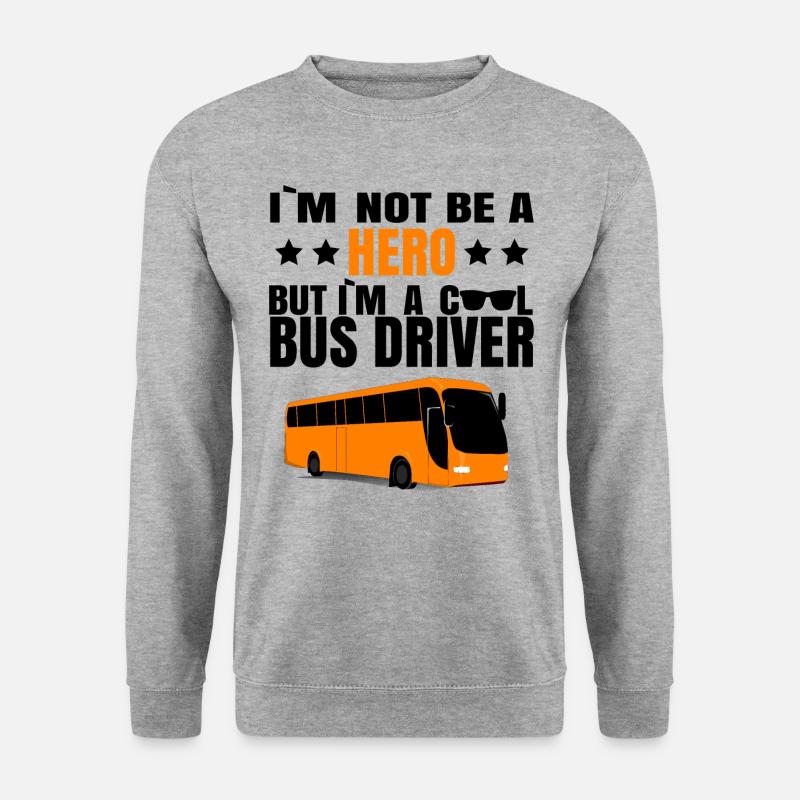 Busfahrer Bus Held Lustiger Spruch Geschenkidee - Unisex Pullover - Weißgrau meliert