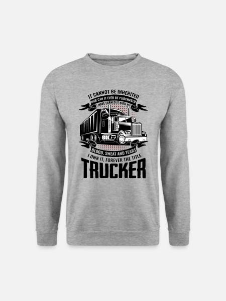 Lastbilchauffør gave lastbilchauffør lastbiler - Unisex sweater - hvidgrå meleret