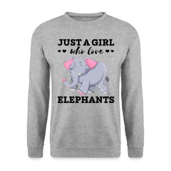 Elephant Gift Birthday Saying Women - Unisex Sweatshirt - salt & pepper - Front - Alina (178cm) & Michal (187cm)