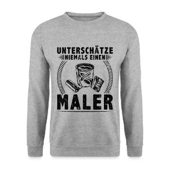 Maler - Unisex Pullover - Weißgrau meliert - Vorne - Alina (178cm) & Michal (187cm)