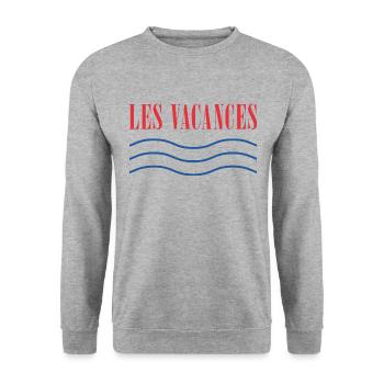 les vacances - Unisex Pullover - Weißgrau meliert - Vorne - Alina (178cm) & Michal (187cm)