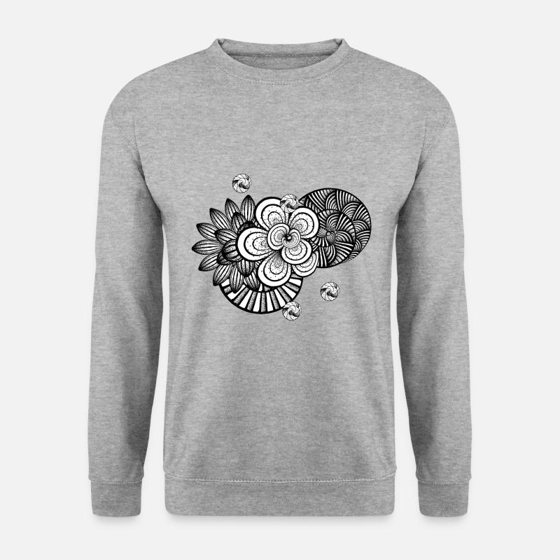 bianco e nero - astratto - design - Felpa unisex - grigio chiaro melange
