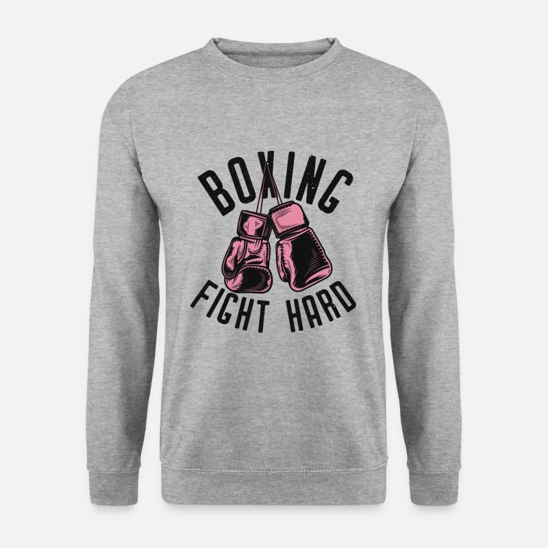boxing fight hard - Unisex Pullover - Weißgrau meliert