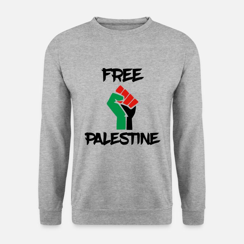 free palestine palästina faust fist - Unisex Pullover - Weißgrau meliert