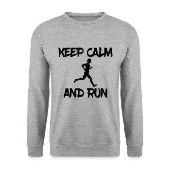 keep calm and run - Unisex Sweatshirt - salt & pepper - Front - Alina (178cm) & Michal (187cm)