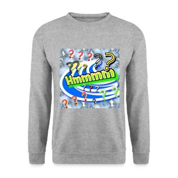 Hmmmm (??) - Shop WoW - 2023 - Unisex Sweatshirt - salt & pepper - Front - Alina (178cm) & Michal (187cm)