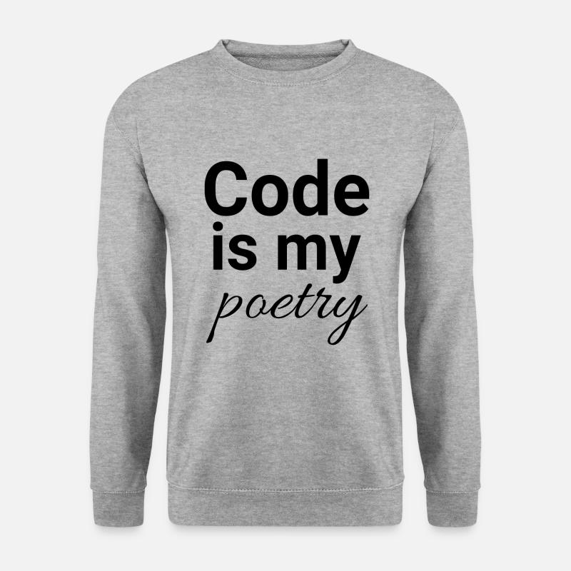 Code is my poetry - Unisex Pullover - Weißgrau meliert