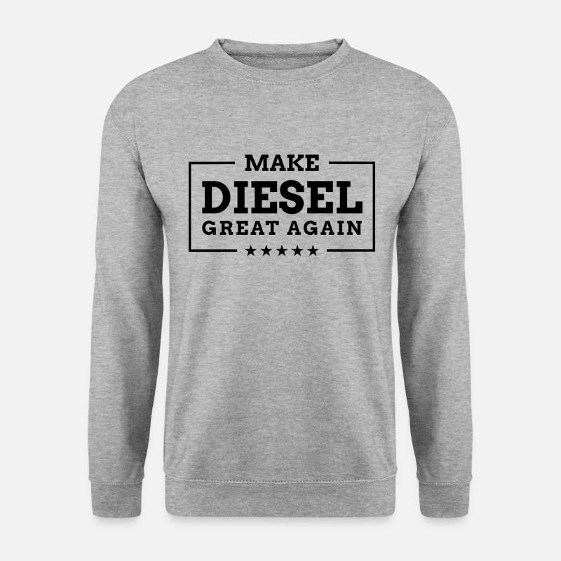 Make Diesel Great Again - Lustiger Abgasskandal - Unisex Pullover - Weißgrau meliert