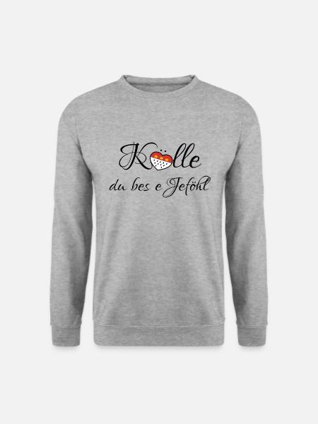 Kölle du bes e Jeföhl - Köln Cologne Stadt Liebe - Unisex Pullover - Weißgrau meliert