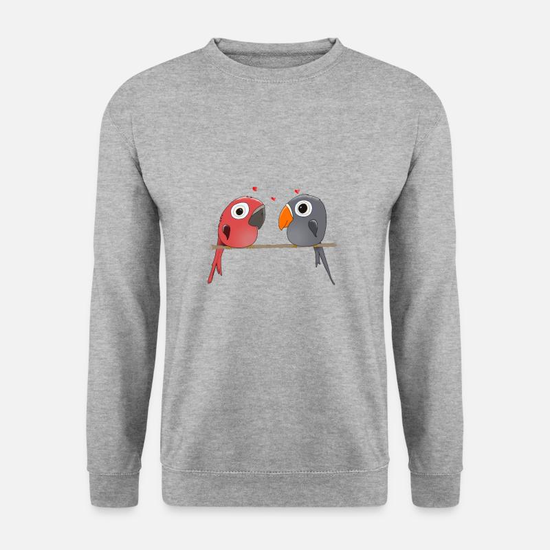 Zwei Turteltauben - Unisex Pullover - Weißgrau meliert