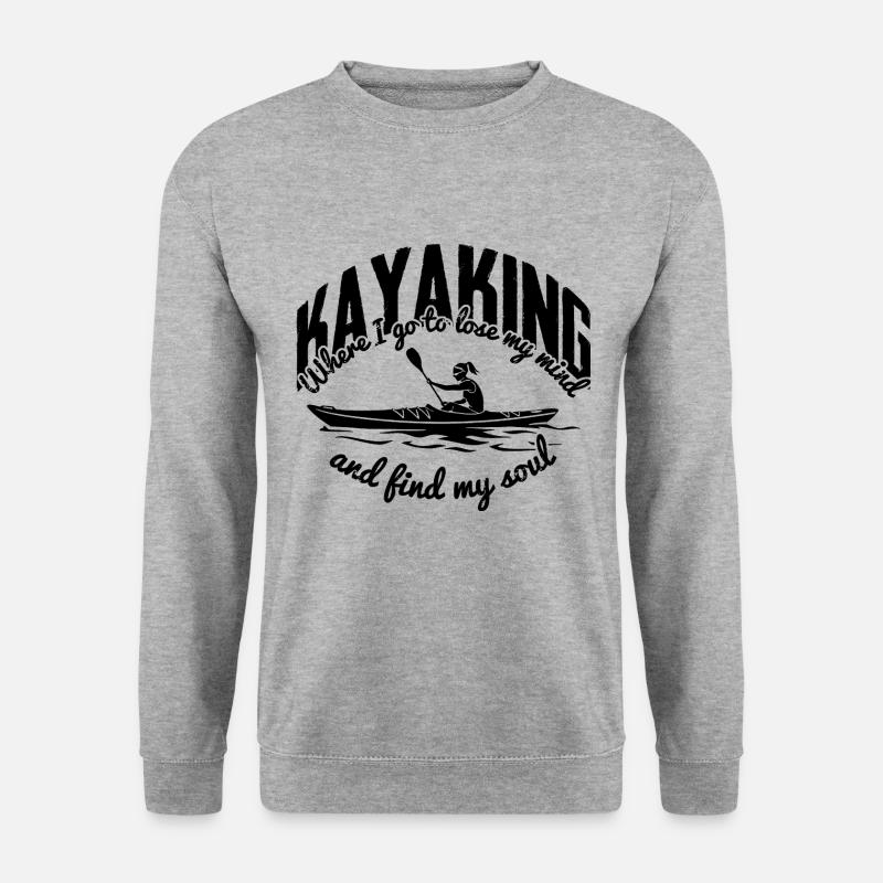 Kajak lustiger Spruch Kajakfahrer Bootfahren - Unisex Pullover - Weißgrau meliert