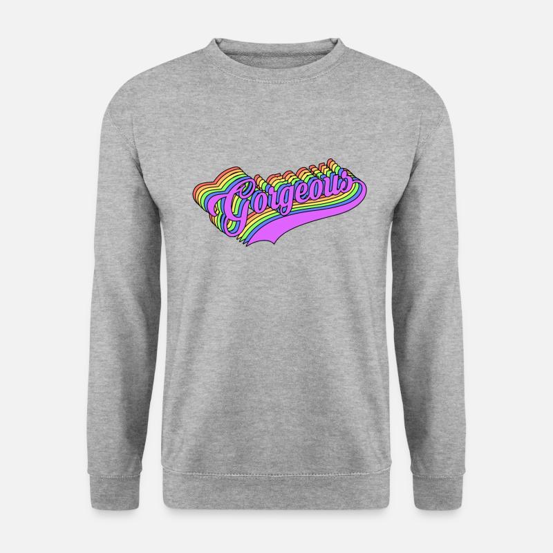 LGBT Gorgeous Gay Pride Regenbogen - Unisex Pullover - Weißgrau meliert