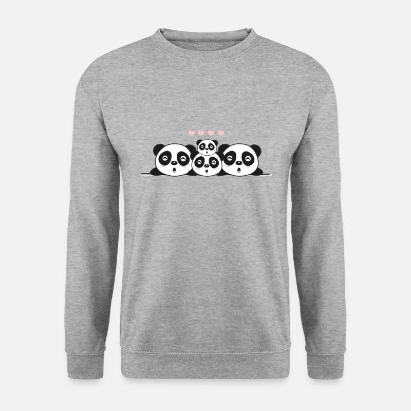Panda Freunde - Unisex Pullover - Weißgrau meliert