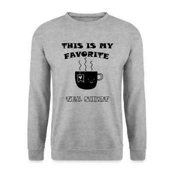 Tee - Unisex Pullover - Weißgrau meliert - Vorne - Alina (178cm) & Michal (187cm)