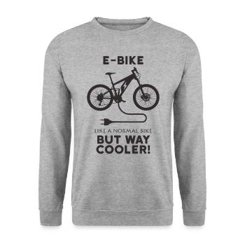 E-Bike - Sweat-shirt Unisexe - gris chiné - Devant - Alina (178cm) & Michal (187cm)