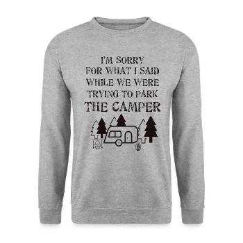 Campsite - Unisex Sweatshirt - salt & pepper - Front - Alina (178cm) & Michal (187cm)