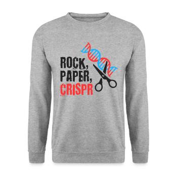 CRISPR - Unisex Pullover - Weißgrau meliert - Vorne - Alina (178cm) & Michal (187cm)