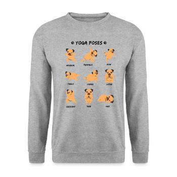 Yoga Poses - Unisex Sweatshirt - salt & pepper - Front - Alina (178cm) & Michal (187cm)