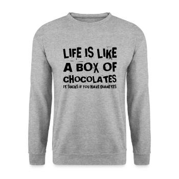 Diabetes - Unisex Sweatshirt - salt & pepper - Front - Alina (178cm) & Michal (187cm)