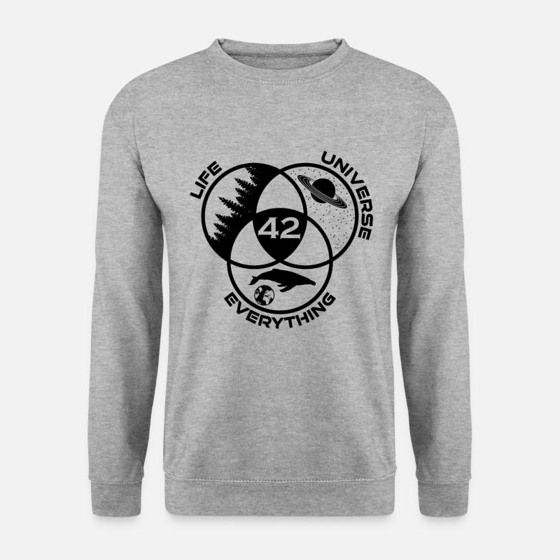 42 Antwort - Unisex Pullover - Weißgrau meliert