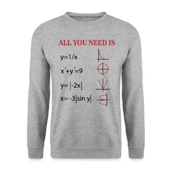Formule de l’amour - Sweat-shirt Unisexe - gris chiné - Devant - Alina (178cm) & Michal (187cm)