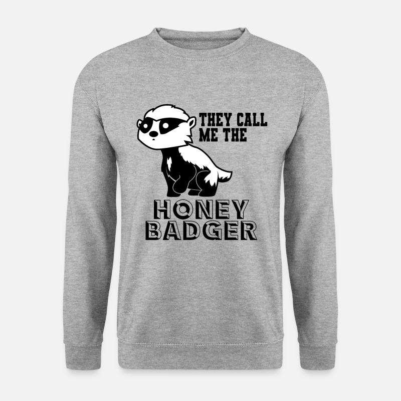 Honigdachs - Unisex Pullover - Weißgrau meliert