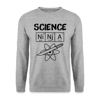 Science Ninja - Unisex Sweatshirt - salt & pepper - Front - Alina (178cm) & Michal (187cm)