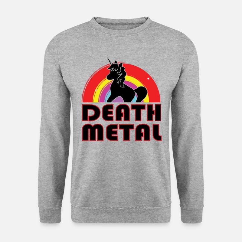 Death Metal Einhorn - Unisex Pullover - Weißgrau meliert