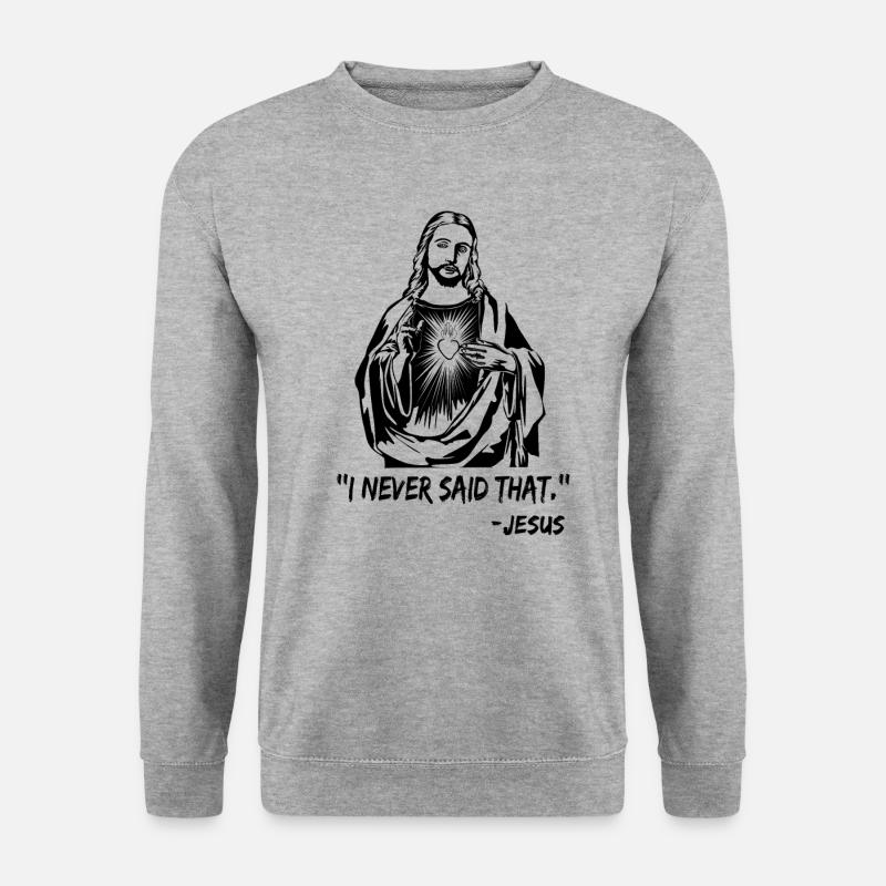 Jesus Lustig - Unisex Pullover - Weißgrau meliert