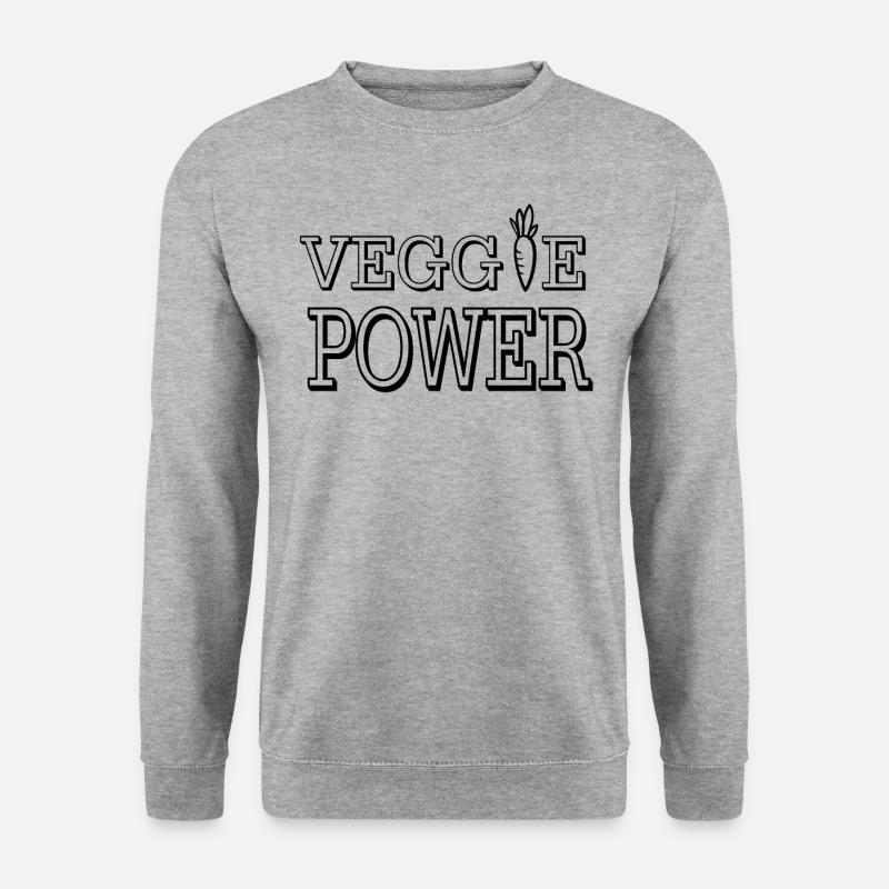 Vegetarisch - Unisex Pullover - Weißgrau meliert