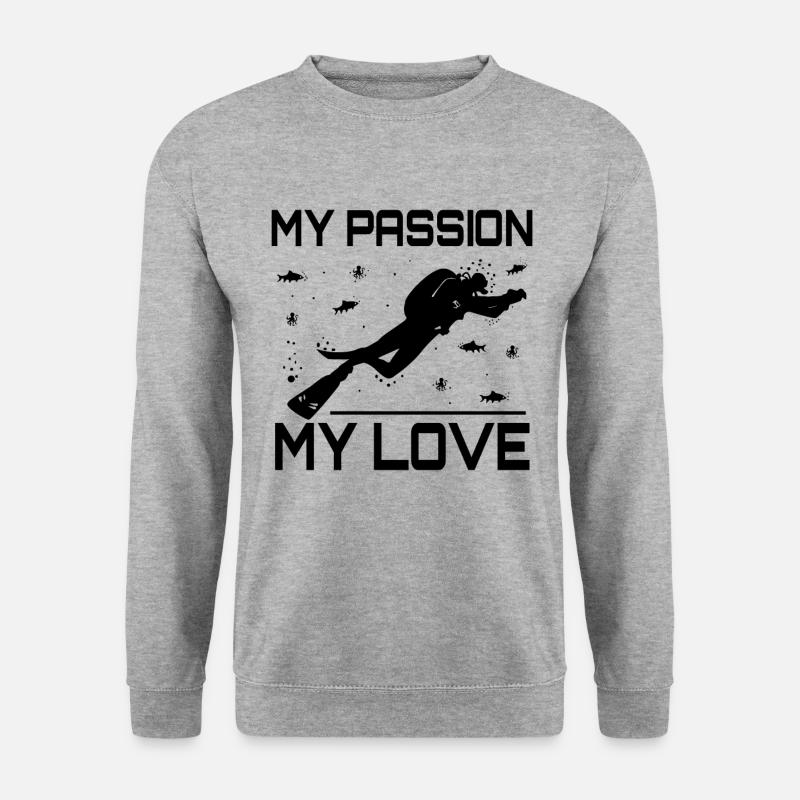 Tauchen - Unisex Pullover - Weißgrau meliert