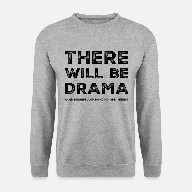 Drama Theater Lustig - Unisex Pullover - Weißgrau meliert