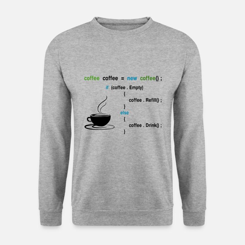 Kaffee Methode IT - Unisex Pullover - Weißgrau meliert