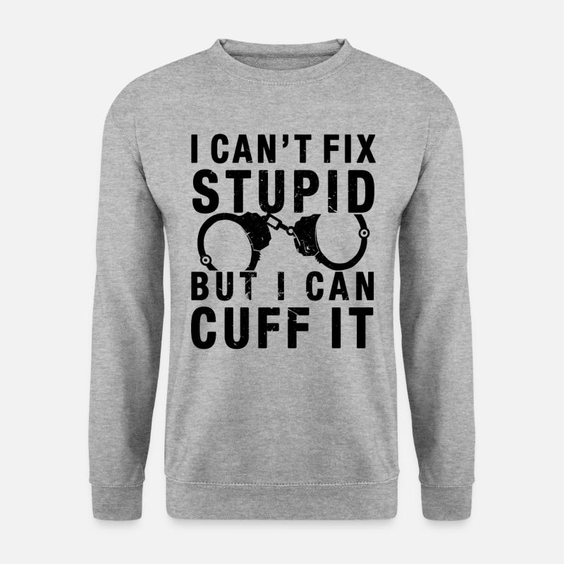 Handschellen Lustiger Spruch - Unisex Pullover - Weißgrau meliert