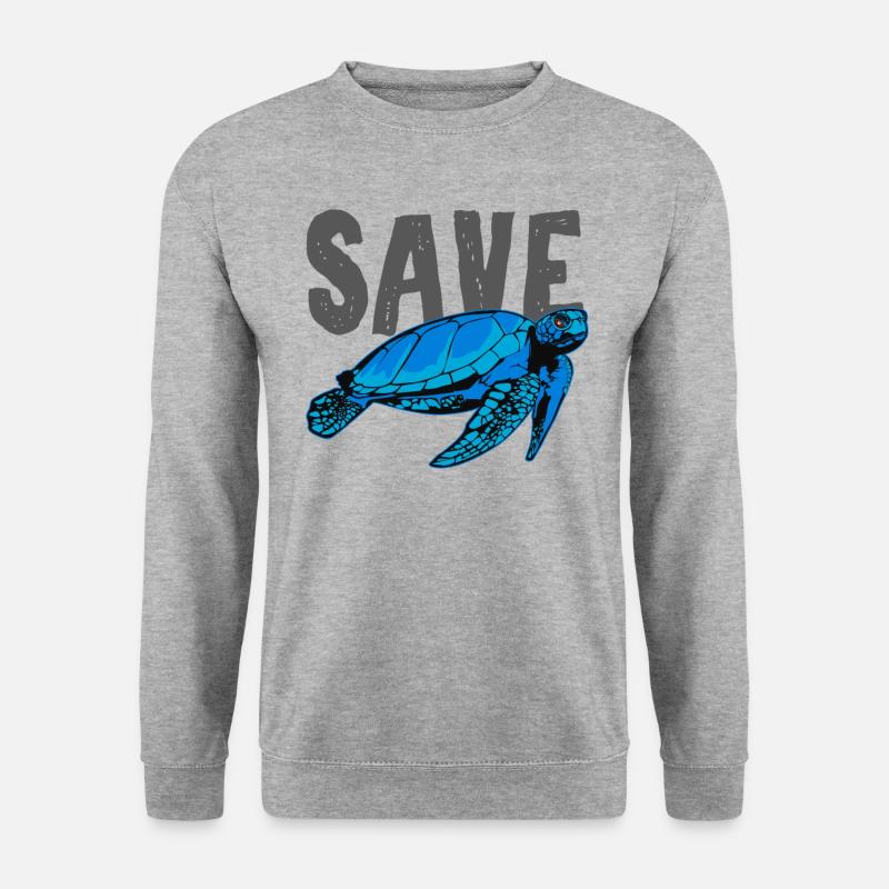 Rettet die Schildkröten - Unisex Pullover - Weißgrau meliert