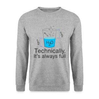 Half full glass of funny - Unisex Sweatshirt - salt & pepper - Front - Alina (178cm) & Michal (187cm)