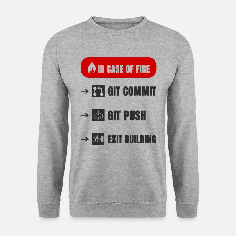 Git Feuer - Unisex Pullover - Weißgrau meliert