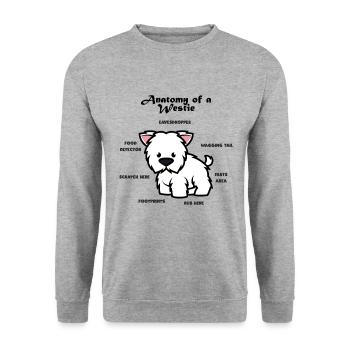 Anatomy West Highland White Terrier - Unisex Sweatshirt - salt & pepper - Front - Alina (178cm) & Michal (187cm)
