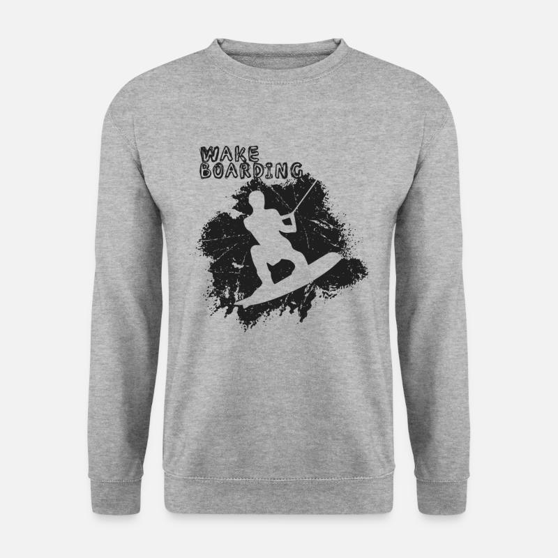 Wakeboarder - Unisex Pullover - Weißgrau meliert