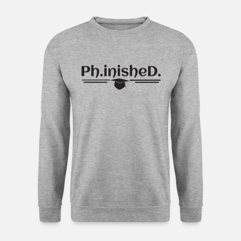 PhD Ph.inisheD - Unisex Pullover - Weißgrau meliert