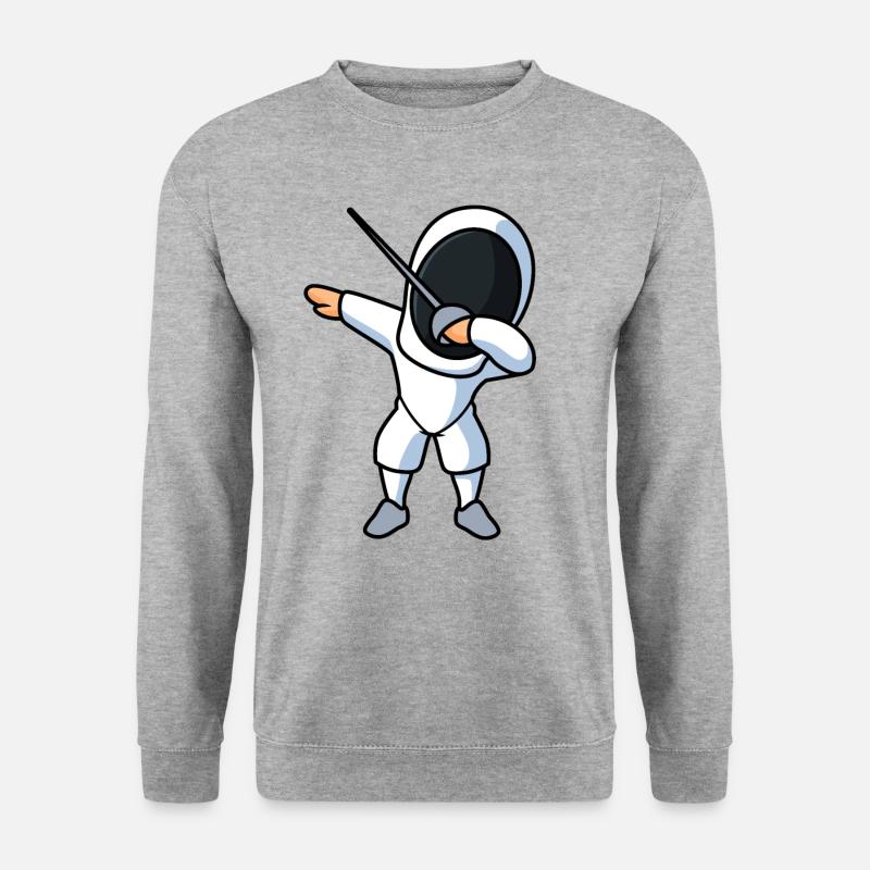 Fechten Dabbing - Unisex Pullover - Weißgrau meliert